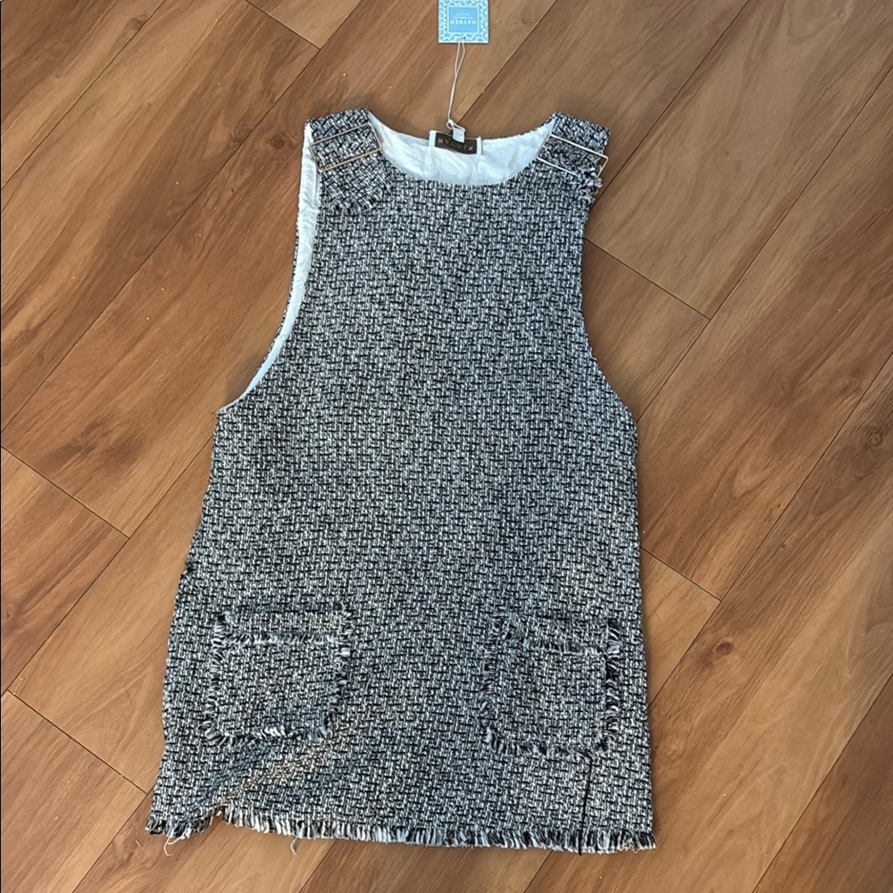 NanaMacs Black and White Tweed Mini Dress